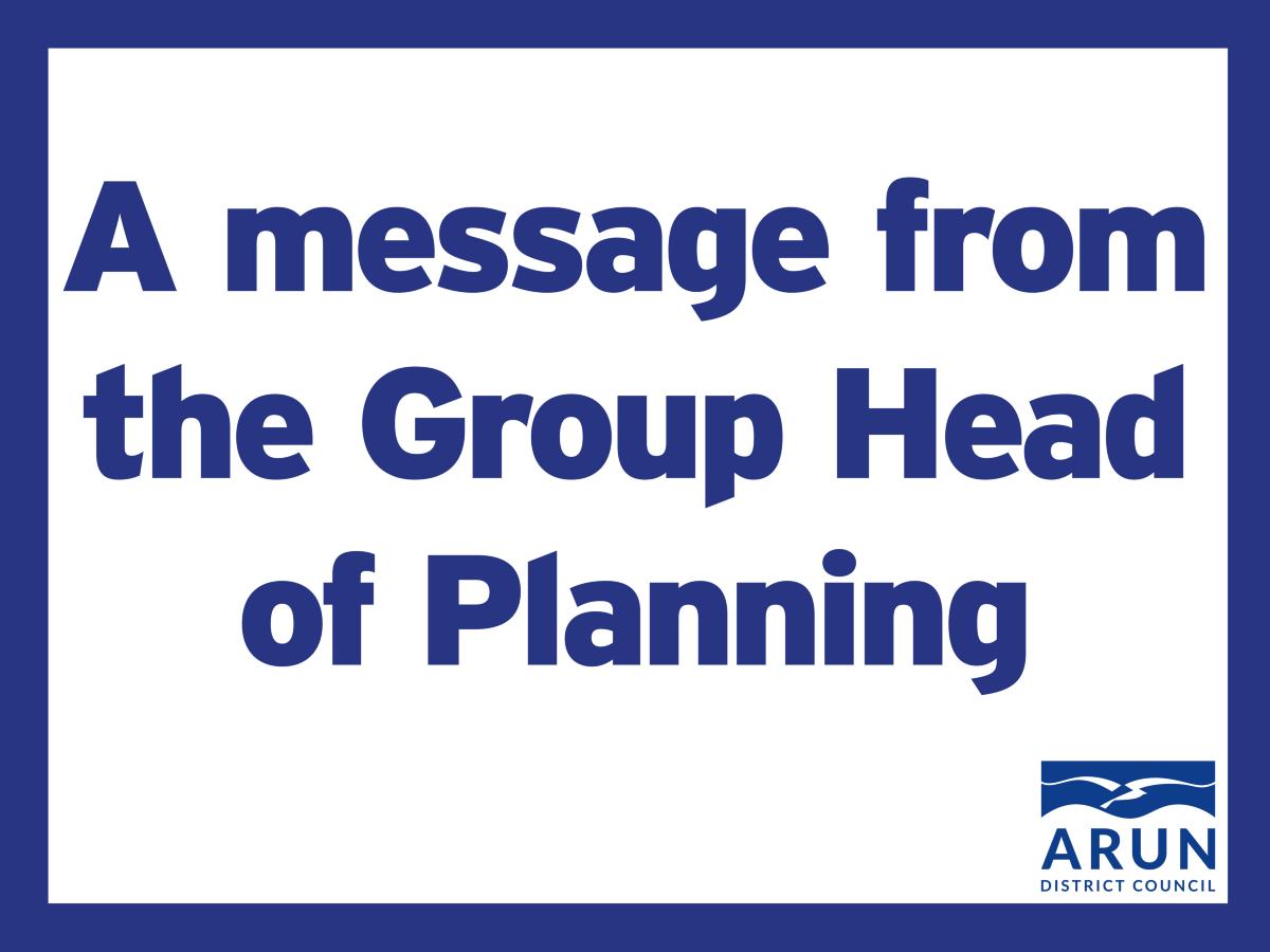 A message from the Group Head of Planning