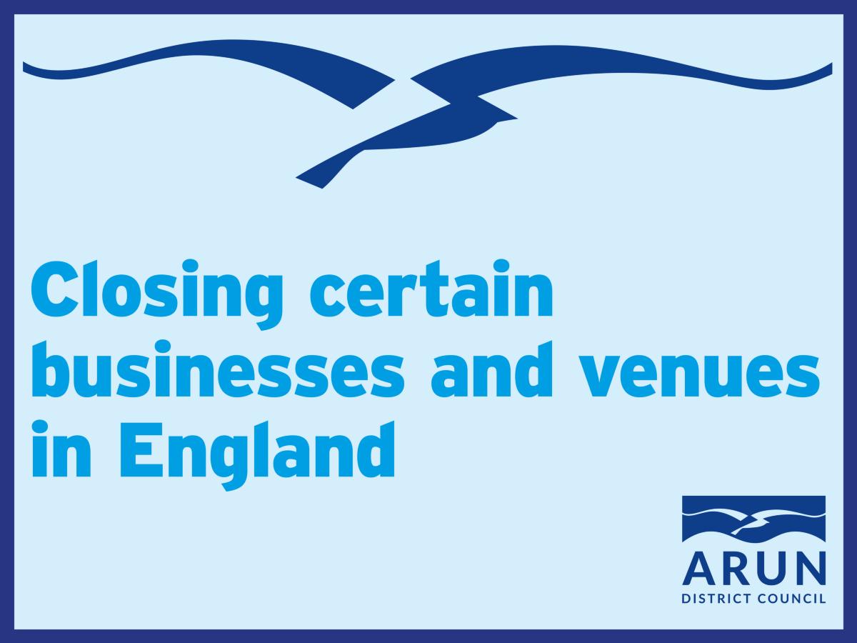 Closing certain businesses and venues in England