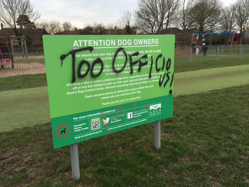Vandals target sign put up to keep youngsters safe